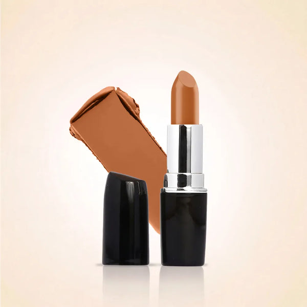 Swiss Miss Classic Lipstick in shade Honey Haze M-512 with bullet, cap, and texture swatch.