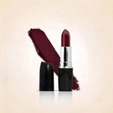 Swiss Miss Classic Lipstick in shade Deep Maroon M-226 featuring black bullet tube with silver casing and a dark deep maroon lipstick swatch.