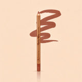 Swiss Miss Precision Lip Liner in shade 04 Rose Pink with gold packaging and a smooth rose pink swatched line.