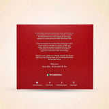 Back view of the red Swiss Miss Beauty Edit box displaying product description and social media links.