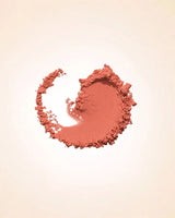 Swiss Miss Flawless Match single powder blush compact open in shade Natural Bronze SM 005 set against a warm bronze powder explosion background.