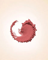 Crushed powder swatch showing the smooth texture and matte finish of Swiss Miss Blush in shade Natural Peach SM 001.