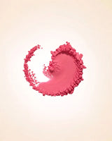 Circular crushed powder swatch displaying the bright pink pigment and smooth matte texture of Swiss Miss Blush in Romantic Pink SM 003