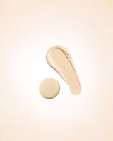 Liquid foundation smear swatch and drop of Swiss Miss Matte and Poreless CC Foundation in shade Natural SM 03