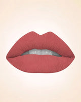 Close-up lip swatch of Swiss Miss Classic Lipstick in Blushing Brown M-517 shade