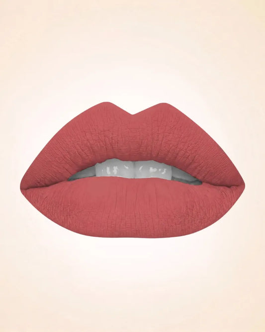 Close-up lip swatch of Swiss Miss Classic Lipstick in Blushing Brown M-517 shade