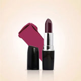 Swiss Miss Classic Lipstick in Grape Purple M-212 open bullet tube displayed next to a matching color swatch streak.