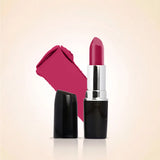 Swiss Miss Classic Lipstick in Mauve Berry M-513 open bullet tube displayed next to a bright berry magenta color swatch streak.