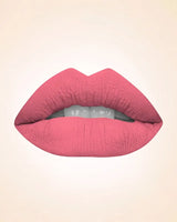 Close-up lip swatch of Swiss Miss Classic Lipstick in Pretty Pink M-263 shade.