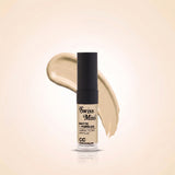 Swiss Miss Matte + Poreless CC Concealer in Flawless Natural SM 02 with liquid concealer swatch background