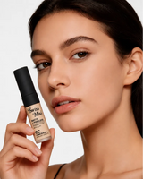 Model holding Swiss Miss Matte and Poreless CC Concealer in shade Flawless Natural SM 02