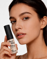 Model holding Swiss Miss Matte and Poreless CC Concealer in Pearl Ivory SM 01 for fair skin tone